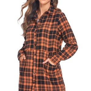 HotTouch Plaid Button-Up Shirt Dress